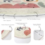 - RealHomes Dijital Baskılı Kaymaz Tabanlı Comfort Yuvarlak Halı - Realhomes  Onedraw Soyut Çizimli Dijital Baskılı Renkli Salon ve Oturma Odası Yıkanabilir Kaymaz Tabanlı Yuvarlak Halı Realhomes