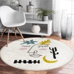 - RealHomes Dijital Baskılı Kaymaz Tabanlı Comfort Yuvarlak Halı - Realhomes  Onedraw Soyut Çizimli Dijital Baskılı Renkli Salon ve Oturma Odası Yıkanabilir Kaymaz Tabanlı Yuvarlak Halı Realhomes