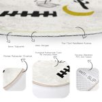 - RealHomes Dijital Baskılı Kaymaz Tabanlı Comfort Yuvarlak Halı - Realhomes  Onedraw Soyut Çizimli Dijital Baskılı Renkli Salon ve Oturma Odası Yıkanabilir Kaymaz Tabanlı Yuvarlak Halı Realhomes