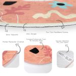 - RealHomes Dijital Baskılı Kaymaz Tabanlı Comfort Yuvarlak Halı - Realhomes Realhomes Turuncu Zemin Onedraw Motifli Mutfak Yıkanabilir Kaymaz Tabanlı Yuvarlak Kadife Halı Realhomes