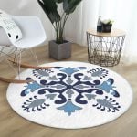 - RealHomes Dijital Baskılı Kaymaz Tabanlı Comfort Yuvarlak Halı - Realhomes  Realhomes Mavi Çini Motifli Dijital Baskılı Lacivert Mutfak Yıkanabilir Kaymaz Tabanlı Yuvarlak Halı Realhomes