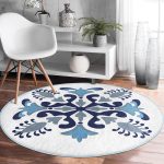 - RealHomes Dijital Baskılı Kaymaz Tabanlı Comfort Yuvarlak Halı - Realhomes  Realhomes Mavi Çini Motifli Dijital Baskılı Lacivert Mutfak Yıkanabilir Kaymaz Tabanlı Yuvarlak Halı Realhomes