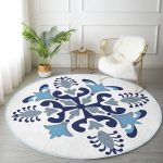 - RealHomes Dijital Baskılı Kaymaz Tabanlı Comfort Yuvarlak Halı - Realhomes  Realhomes Mavi Çini Motifli Dijital Baskılı Lacivert Mutfak Yıkanabilir Kaymaz Tabanlı Yuvarlak Halı Realhomes