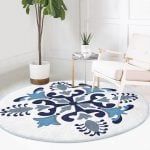 - RealHomes Dijital Baskılı Kaymaz Tabanlı Comfort Yuvarlak Halı - Realhomes  Realhomes Mavi Çini Motifli Dijital Baskılı Lacivert Mutfak Yıkanabilir Kaymaz Tabanlı Yuvarlak Halı Realhomes