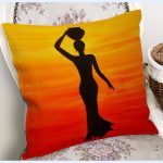- RealHomes Dijital Baskılı Modern Yastık Kırlent Kılıfı - Realhomes Güneşin Batışı Temalı Etnik Vazolu Kadın Özel Tasarım Yastık Kırlent Kılıfı Realhomes
