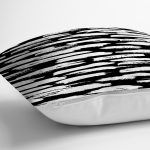 Siyah Beyaz Fırça Darbeleri Özel Tasarımlı Yastık Kırlent Kılıfı Realhomes