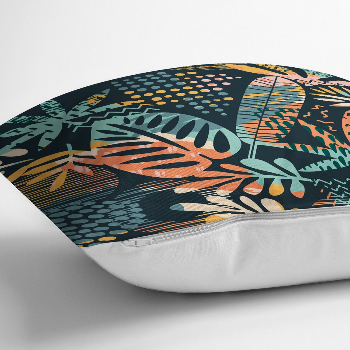 Renkli Tropik Yapraklar Özel Tasarım Dijital Baskılı Yastık Kırlent Kılıfı Realhomes
