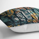 - RealHomes Dijital Baskılı Modern Yastık Kırlent Kılıfı - Realhomes Koyu Zeminli Troik Yaprak Tasarımlı Dijital Baskılı Yastık Kırlent Kılıfı Realhomes