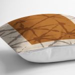 - RealHomes Dijital Baskılı Modern Yastık Kırlent Kılıfı - Realhomes Krem Kahve Çizgili Özel Tasarım Yastık Kırlent Kılıfı Realhomes