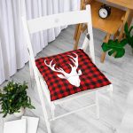 - Pofi-Ryl122-Gorsel-1 - Realhomes  Yılbaşı Temalı Kırmızı Siyah Ekose Zeminli Geyik Motifli Pofuduk Sandalye Minderi Realhomes