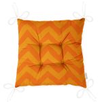 Sarı Turuncu Zigzag Tasarımlı Pofuduk Sandalye Minderi Realhomes