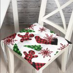 - Pofi-Ryl160-Gorsel - Realhomes Yılbaşı Temalı Ekose Tasarımlı Pofuduk Sandalye Minderi Realhomes