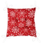 Yılbaşı Temalı Kar Taneleri Özel Tasarım Pofuduk Sandalye Minderi Realhomes