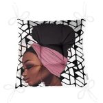 - Pofi-Ryl186-Gorsel-2 - Realhomes Geometrik Zeminli Siyahi Kadın Figürlü Pofuduk Sandalye Minderi Realhomes