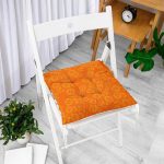 - Pofi-Ryl194-Gorsel-1 - Realhomes Turuncu Zeminli Papatya Motifli Pofuduk Sandalye Minderi Realhomes