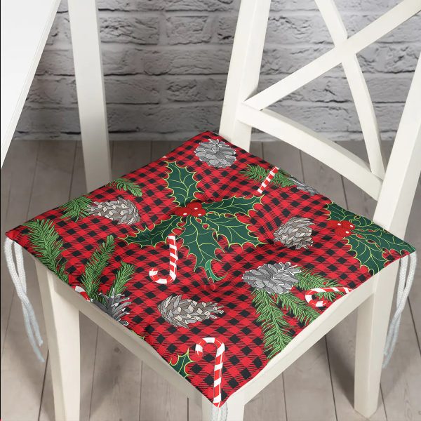 - Pofi-Ryl218-Gorsel - Realhomes  Lacivert Zeminli Beyaz Tropik Yaprak Motifli Pofuduk Sandalye Minderi Realhomes