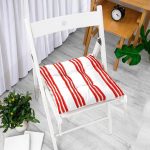 Kırmızı Çizgili Dijital Baskılı Pofuduk Sandalye Minderi Realhomes