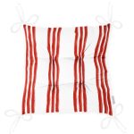 Kırmızı Çizgili Dijital Baskılı Pofuduk Sandalye Minderi Realhomes