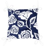 - Pofi-Ryl256-Gorsel-2 - Realhomes  Lacivert Zeminli Beyaz Tropik Yaprak Motifli Pofuduk Sandalye Minderi Realhomes