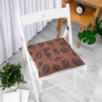 - Pofi-Ryl262-Gorsel-1 - Realhomes  Kahve Zeminli Yaprak Tasarımlı Dijital Baskılı Pofuduk Sandalye Minderi Realhomes