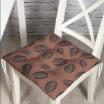 - Pofi-Ryl262-Gorsel - Realhomes  Kahve Zeminli Yaprak Tasarımlı Dijital Baskılı Pofuduk Sandalye Minderi Realhomes