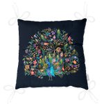 - Pofi-Ryl292-Gorsel-2 - Realhomes Lacivert Zemin Tavuskuşu Özel Tasarım Pofuduk Sandalye Minderi Realhomes