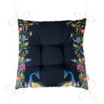 - Pofi-Ryl293-Gorsel-2 - Realhomes  Lacivert Zemin Tavuskuşu Özel Tasarım Pofuduk Sandalye Minderi Realhomes