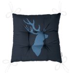 - Pofi-Ryl312-Gorsel-2 - Realhomes  Lacivert Zemin Mavi Geyik Tasarımlı Modern Pofuduk Sandalye Minderi Realhomes