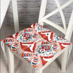 Kırmızı Renkli Damask Tasarımlı Modern Pofuduk Sandalye Minderi Realhomes