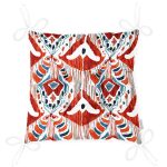 Kırmızı Renkli Damask Tasarımlı Modern Pofuduk Sandalye Minderi Realhomes