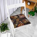 - Pofi-Ryl328-Gorsel-1 - Realhomes  Koyu Zeminli Flamingo Ananas Motifli Pofuduk Sandalye Minderi Realhomes