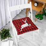 - Pofi-Ryl346-Gorsel-1 - Realhomes  Siyah Kırmızı Ekose Zeminli Beyaz Geyik Yılbaşı Temalı Pofuduk Sandalye Minderi Realhomes