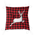 - Pofi-Ryl346-Gorsel-2 - Realhomes  Siyah Kırmızı Ekose Zeminli Beyaz Geyik Yılbaşı Temalı Pofuduk Sandalye Minderi Realhomes