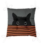 - Pofi-Ryl385-Gorsel-2 - Realhomes Turuncu Çizgili Karakedi Tasarımlı Pofuduk Sandalye Minderi Realhomes