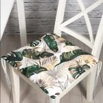 - Pofi-Ryl47-Gorsel - Realhomes  Gold Detaylı Tropik Yaprak Tasarımlı Pofuduk Sandalye Minderi Realhomes