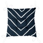 Lacivert Beyaz Çizgili Tasarım Pofuduk Sandalye Minderi Realhomes