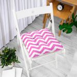 Pembe Zigzag Tasarımlı Pofuduk Sandalye Minderi Realhomes