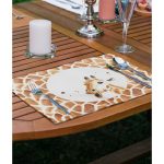 - Servis4lu-SetRyl1-Gorsel-1 - Realhomes 4'lü Kahverengi Zürafa Özel Tasarımlı Dijital Baskılı Sunumluk - Sunum Altlığı - Amerikan Servis Seti Realhomes