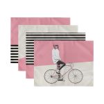 - Servis4lu-SetRyl12-Gorsel-2 - Realhomes 4'lü Pembe Kedili Bisikletli Adam Dijital Baskılı Sunumluk - Sunum Altlığı - Amerikan Servis Seti Realhomes