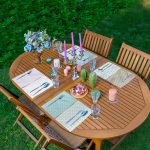 4'lü Renkli Ogea Motifli Gold Detaylı Dijital Baskılı Sunumluk - Sunum Altlığı - Amerikan Servis Seti Realhomes