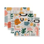 - Servis4lu-SetRyl15-Gorsel-2 - Realhomes 4'lü Renkli Onedraw Dijital Baskılı Bohem Tasarımlı Sunumluk - Sunum Altlığı - Amerikan Servis Seti Realhomes