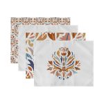 - Servis4lu-SetRyl21-Gorsel-2 - Realhomes 4'lü Renkli Etnik Motifli Dijital Baskılı Özel Tasarımlı Sunumluk - Sunum Altlığı - Amerikan Servis Seti Realhomes