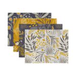 - Servis4lu-SetRyl22-Gorsel-2 - Realhomes 4'lü Renkli Zeminler Tropik Çiçekler Dijital Baskılı Sunumluk - Sunum Altlığı - Amerikan Servis Seti Realhomes