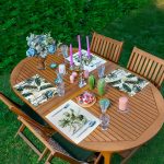 - Servis4lu-SetRyl24-Gorsel - Realhomes  4'lü Yeşil Tropik Yaprak Özel Tasarımlı Dijital Baskılı Sunumluk - Sunum Altlığı - Amerikan Servis Seti Realhomes