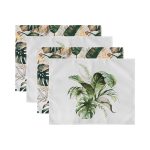 - Servis4lu-SetRyl24-Gorsel-2 - Realhomes  4'lü Yeşil Tropik Yaprak Özel Tasarımlı Dijital Baskılı Sunumluk - Sunum Altlığı - Amerikan Servis Seti Realhomes