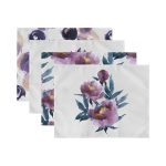 - Servis4lu-SetRyl26-Gorsel-2 - Realhomes 4'lü Eflatun Renkli Gül Tasarımlı Dijital Baskılı Modern Sunumluk - Sunum Altlığı - Amerikan Servis Seti Realhomes