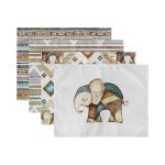 - Servis4lu-SetRyl28-Gorsel-2 - Realhomes 4'lü Etnik İskandinav Motifli Fil Tasarımlı Modern Sunumluk - Sunum Altlığı - Amerikan Servis Seti Realhomes