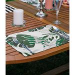 - Servis4lu-SetRyl29-Gorsel-1 - Realhomes 4'lü Siyah Beyaz Çizgili Tropik Yapraklar Özel Tasarım Modern Sunumluk - Sunum Altlığı - Amerikan Servis Seti Realhomes