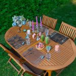 - Servis4lu-SetRyl31-Gorsel - Realhomes 4'lü Koyu Temalı Tropik Yaprak Karahindiba Tasarımlı Sunumluk - Sunum Altlığı - Amerikan Servis Seti Realhomes