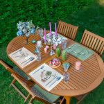 4'lü Onedraw Çiçek Tasarımlı Silüet Motifli Dekoratif Sunumluk - Sunum Altlığı - Amerikan Servis Seti Realhomes